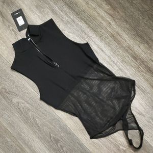 Fashion Nova Tops - Black Opaque Sheer Bodysuit Fashion Nova Tops - Black Opaque Sheer Bodysuit